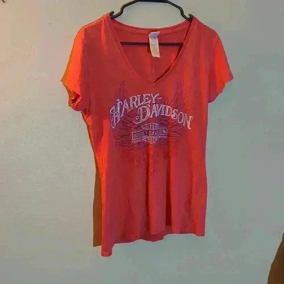 Harley Davidson T-shirt, size small, salmon color - Picture 2 of 9